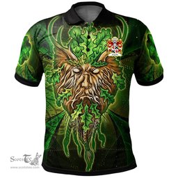 ScotsTee Shop Welsh Idnerth GOCH Ap Cadwagn Coat of Arms Family Crest Wales Polo Shirt Green Celtic God Polo Shirt