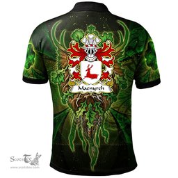 ScotsTee Shop Welsh Maenyrch lord of Brecon Coat of Arms Family Crest Wales Polo Shirt Green Celtic God Polo Shirt
