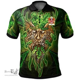 ScotsTee Shop Welsh Tudor from Owain Tudor Coat of Arms Family Crest Wales Polo Shirt Green Celtic God Polo Shirt