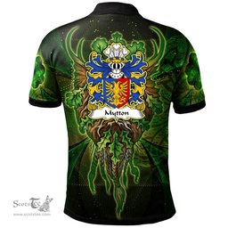 ScotsTee Shop Welsh Mytton lords of Mawddwy Coat of Arms Family Crest Wales Polo Shirt Green Celtic God Polo Shirt