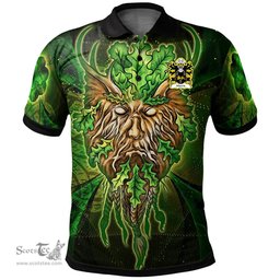 ScotsTee Shop Welsh Morris of Cardiganshire Coat of Arms Family Crest Wales Polo Shirt Green Celtic God Polo Shirt