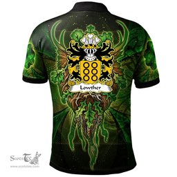 ScotsTee Shop Welsh Lowther Quartering of Powell of Hosely Coat of Arms Family Crest Wales Polo Shirt Green Celtic God Polo Shirt