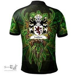ScotsTee Shop Welsh Ludlow of Shropshire Coat of Arms Family Crest Wales Polo Shirt Green Celtic God Polo Shirt