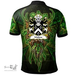 ScotsTee Shop Welsh Malpas Sir David Descended from Owain Coat of Arms Family Crest Wales Polo Shirt Green Celtic God Polo Shirt
