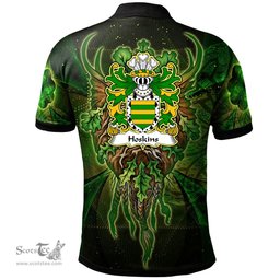 ScotsTee Shop Welsh Hoskins of Monmouthshire Coat of Arms Family Crest Wales Polo Shirt Green Celtic God Polo Shirt