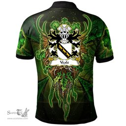 ScotsTee Shop Welsh Veale of St. Fagans Glamorganshire Coat of Arms Family Crest Wales Polo Shirt Green Celtic God Polo Shirt