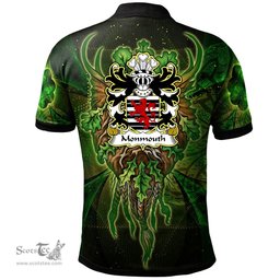 ScotsTee Shop Welsh Monmouth Lord Monmouth Coat of Arms Family Crest Wales Polo Shirt Green Celtic God Polo Shirt