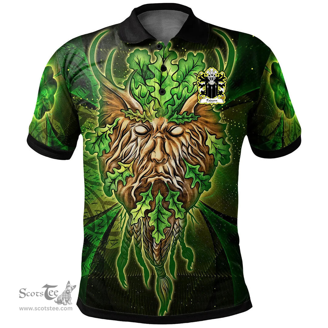 ScotsTee Shop Welsh Padarn PEISRUDD Coat of Arms Family Crest Wales Polo Shirt Green Celtic God Polo Shirt