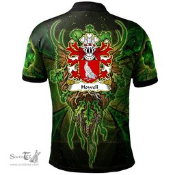 ScotsTee Shop Welsh Howell of Llys y fran Pembrokeshire Coat of Arms Family Crest Wales Polo Shirt Green Celtic God Polo Shirt