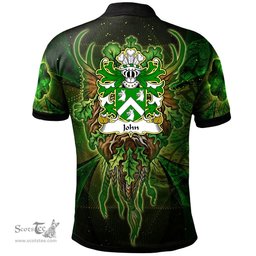ScotsTee Shop Welsh John AP JENKIN AP MADOG Coat of Arms Family Crest Wales Polo Shirt Green Celtic God Polo Shirt