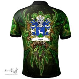 ScotsTee Shop Welsh Jones of Beaumaris Anglesey Coat of Arms Family Crest Wales Polo Shirt Green Celtic God Polo Shirt