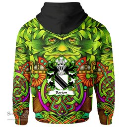 ScotsTee Shop Welsh Barton Lords of Barton Flint Coat of Arms Family Crest Wales Hoodie Celtic Green Man Hoodie