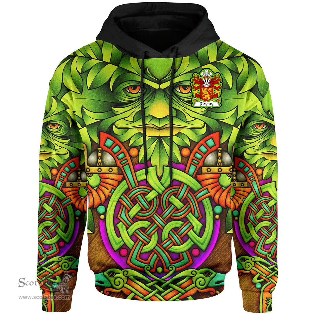 ScotsTee Shop Welsh Blayney Elystan Glodrydd Coat of Arms Family Crest Wales Hoodie Celtic Green Man Hoodie