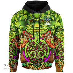 ScotsTee Shop Welsh Aubrey of Breconshire Coat of Arms Family Crest Wales Hoodie Celtic Green Man Hoodie