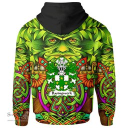 ScotsTee Shop Welsh Basingwerk Abbey Flint Coat of Arms Family Crest Wales Hoodie Celtic Green Man Hoodie