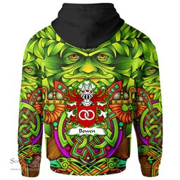 ScotsTee Shop Welsh Bowen of Llwchmeilir Pembrokeshire Coat of Arms Family Crest Wales Hoodie Celtic Green Man Hoodie