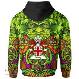 ScotsTee Shop Welsh Billing of Flint Coat of Arms Family Crest Wales Hoodie Celtic Green Man Hoodie