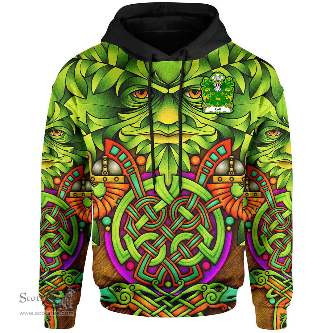 ScotsTee Shop Welsh Coll of Pembrokeshire Coat of Arms Family Crest Wales Hoodie Celtic Green Man Hoodie