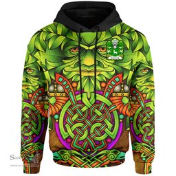 ScotsTee Shop Welsh Cynwrig FYCHAN or CWNWS DDU Coat of Arms Family Crest Wales Hoodie Celtic Green Man Hoodie