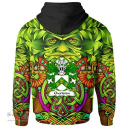 ScotsTee Shop Welsh Cherleton or Charlton Lords of Powys Coat of Arms Family Crest Wales Hoodie Celtic Green Man Hoodie