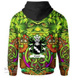 ScotsTee Shop Welsh Gwair AP DWG AP LLYWARCH HENJ Coat of Arms Family Crest Wales Hoodie Celtic Green Man Hoodie