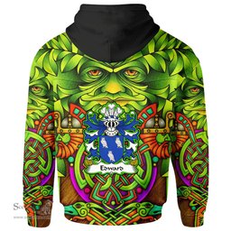 ScotsTee Shop Welsh Edward AP RHYS Coat of Arms Family Crest Wales Hoodie Celtic Green Man Hoodie