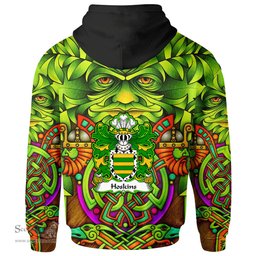 ScotsTee Shop Welsh Hoskins of Monmouthshire Coat of Arms Family Crest Wales Hoodie Celtic Green Man Hoodie