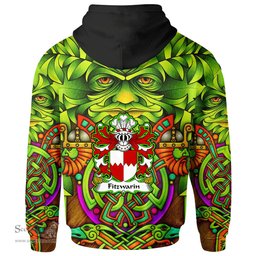 ScotsTee Shop Welsh Fitzwarin Lords of Whittington Coat of Arms Family Crest Wales Hoodie Celtic Green Man Hoodie