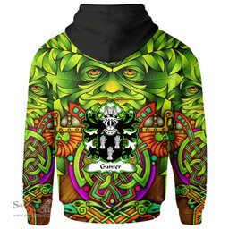 ScotsTee Shop Welsh Gunter of Tregunter and Gilston Breconshire Coat of Arms Family Crest Wales Hoodie Celtic Green Man Hoodie