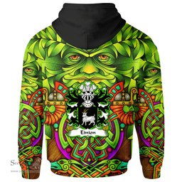 ScotsTee Shop Welsh Einion AP CELYNIN of Llwydiarth Coat of Arms Family Crest Wales Hoodie Celtic Green Man Hoodie
