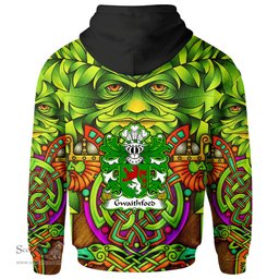 ScotsTee Shop Welsh Gwaithfoed of Powys Coat of Arms Family Crest Wales Hoodie Celtic Green Man Hoodie