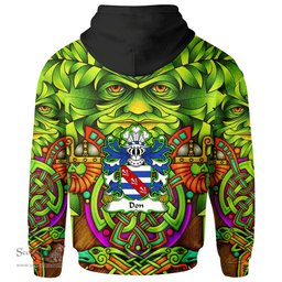 ScotsTee Shop Welsh Don or Donne of Utkington Cheshire Coat of Arms Family Crest Wales Hoodie Celtic Green Man Hoodie