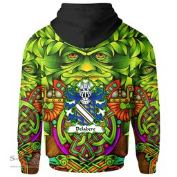 ScotsTee Shop Welsh Delabere of Kinnersley and Tibberton Herefordshire Coat of Arms Family Crest Wales Hoodie Celtic Green Man Hoodie