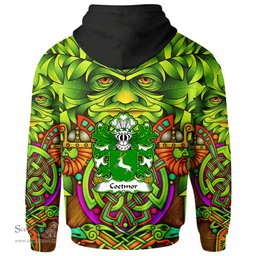 ScotsTee Shop Welsh Coetmor of Llanllechid Caernarfonshire Coat of Arms Family Crest Wales Hoodie Celtic Green Man Hoodie