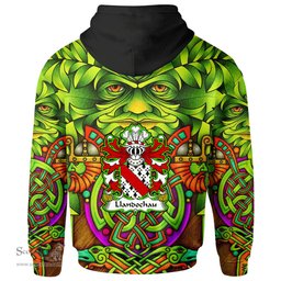 ScotsTee Shop Welsh Llandochau or Wallis Walsh Welsh lords of Llandough Coat of Arms Family Crest Wales Hoodie Celtic Green Man Hoodie