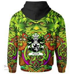 ScotsTee Shop Welsh Powell of Breconshire Coat of Arms Family Crest Wales Hoodie Celtic Green Man Hoodie