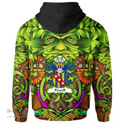 ScotsTee Shop Welsh Powell or POUUEL Sir Hywel ap Hywel Coat of Arms Family Crest Wales Hoodie Celtic Green Man Hoodie