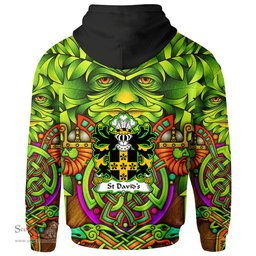 ScotsTee Shop Welsh St Davids Diocese of Coat of Arms Family Crest Wales Hoodie Celtic Green Man Hoodie
