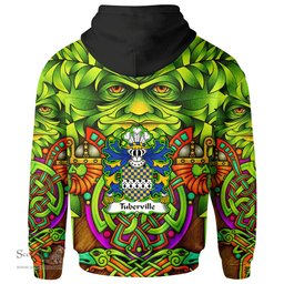 ScotsTee Shop Welsh Tuberville of Coetry Glamorgan Coat of Arms Family Crest Wales Hoodie Celtic Green Man Hoodie