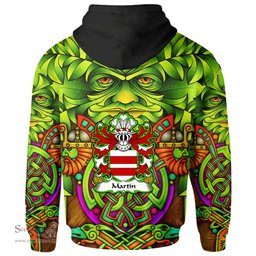 ScotsTee Shop Welsh Martin lords of Cemais Pembrokeshire Coat of Arms Family Crest Wales Hoodie Celtic Green Man Hoodie