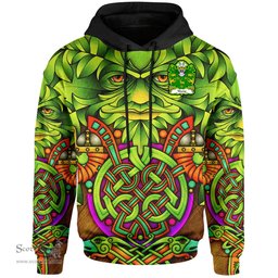 ScotsTee Shop Welsh Young of Tredrysi Pembrokeshire Coat of Arms Family Crest Wales Hoodie Celtic Green Man Hoodie