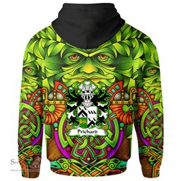 ScotsTee Shop Welsh Prichard Parson of Denbighshire Coat of Arms Family Crest Wales Hoodie Celtic Green Man Hoodie