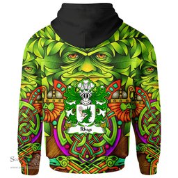 ScotsTee Shop Welsh Rhys GOCH OF YSTRAD YW Coat of Arms Family Crest Wales Hoodie Celtic Green Man Hoodie