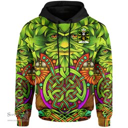 ScotsTee Shop Welsh Wallis or Welsh of Llan wern Monmouthshire Coat of Arms Family Crest Wales Hoodie Celtic Green Man Hoodie