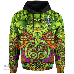 ScotsTee Shop Welsh Meredith of Stansty Denbighshire Coat of Arms Family Crest Wales Hoodie Celtic Green Man Hoodie