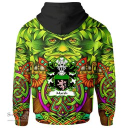ScotsTee Shop Welsh Marsh of Flint Coat of Arms Family Crest Wales Hoodie Celtic Green Man Hoodie