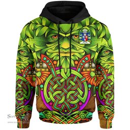 ScotsTee Shop Welsh Powell of Perth hir Monmouthshire Coat of Arms Family Crest Wales Hoodie Celtic Green Man Hoodie