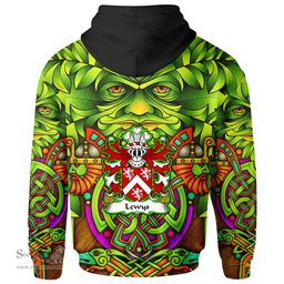 ScotsTee Shop Welsh Lewys of Bodedern Llifon Anglesey Coat of Arms Family Crest Wales Hoodie Celtic Green Man Hoodie