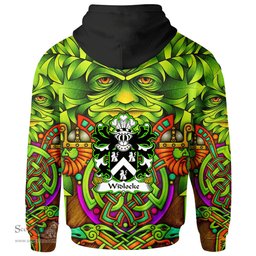 ScotsTee Shop Welsh Widlocke or Whitlock Wydlock Pembrokeshire Coat of Arms Family Crest Wales Hoodie Celtic Green Man Hoodie