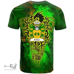 ScotsTee Shop Welsh Arthur I ab uthr pendragon King Arthur Coat of Arms Family Crest Wales T Shirt Celtic Dragon Castle Pattern T Shirt